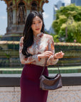Abstract Print Sheer Shirt