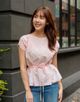 Gathered Cape Sleeve Blouse