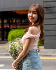Asymmetric Off-Shoulder Knit Top