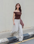 Tailored Panel Wide-Leg Pants