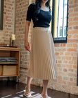Pleated Midi Skirt