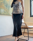 Satin Bias Midi Skirt