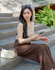 Button-Front Knit Vest Top