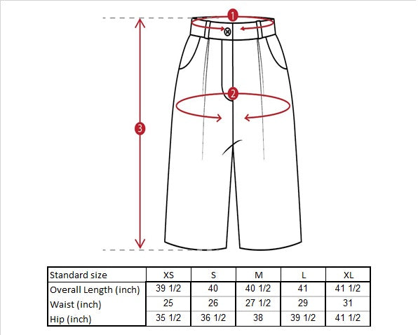 Mei Textured Trousers Size Guide