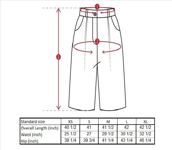 Romee Wideleg Trouser Size Guide