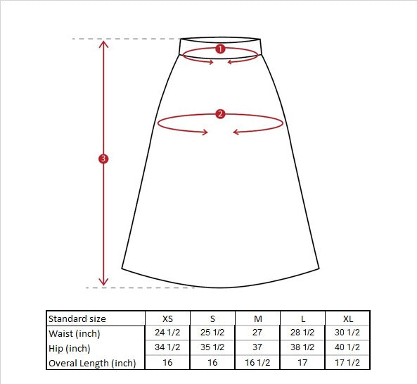 Lesha Paneled Mini Skirt Size Guide