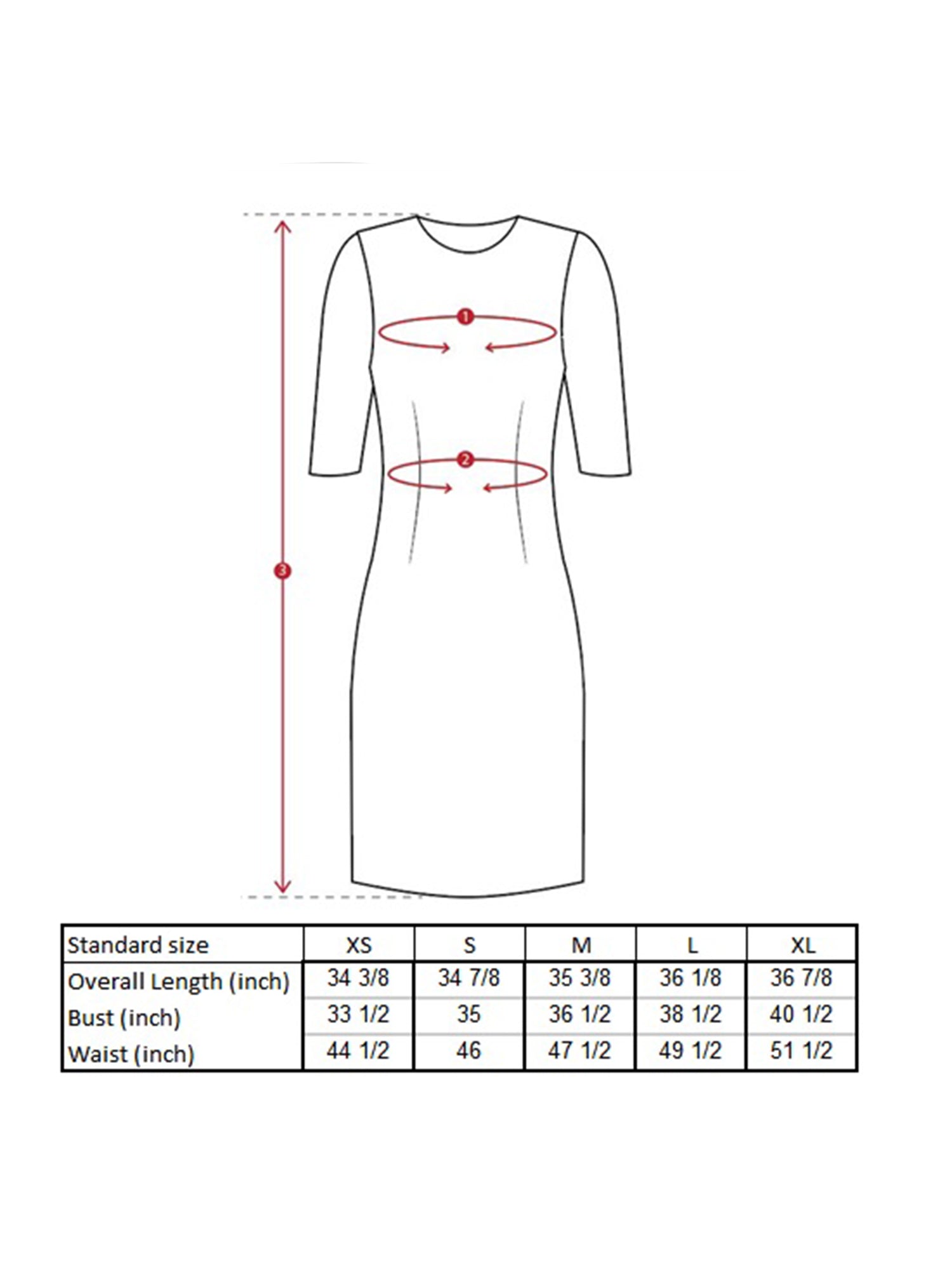 Raine Lazy Dress Size Guide