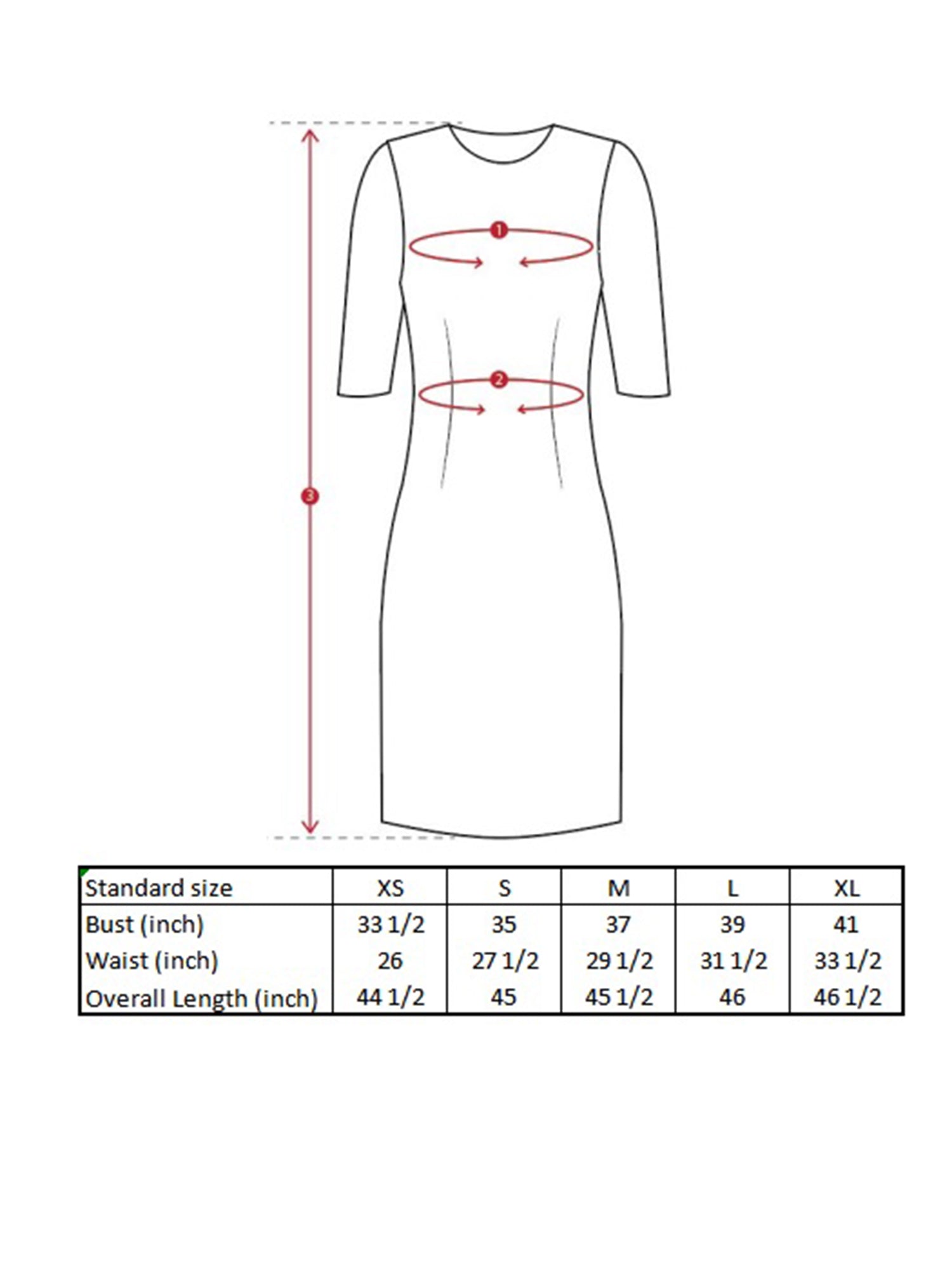 Yue Puzzle Dress Size Guide