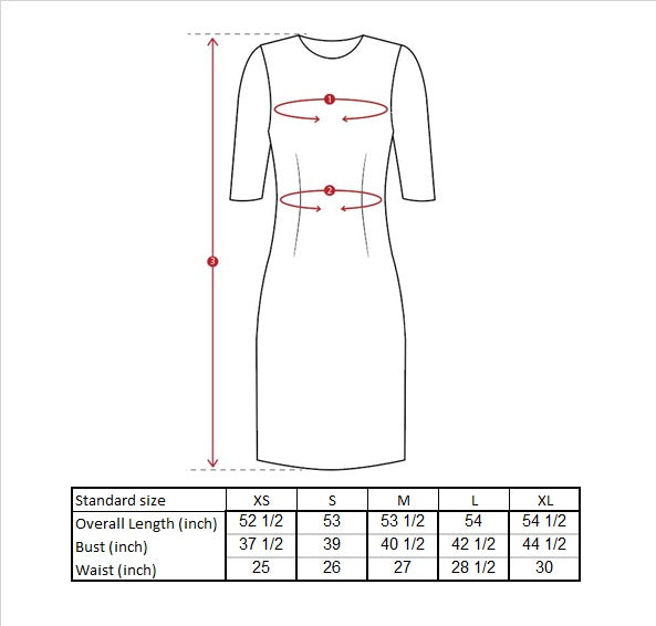 Anne Maxi Shirt Dress Size Guide