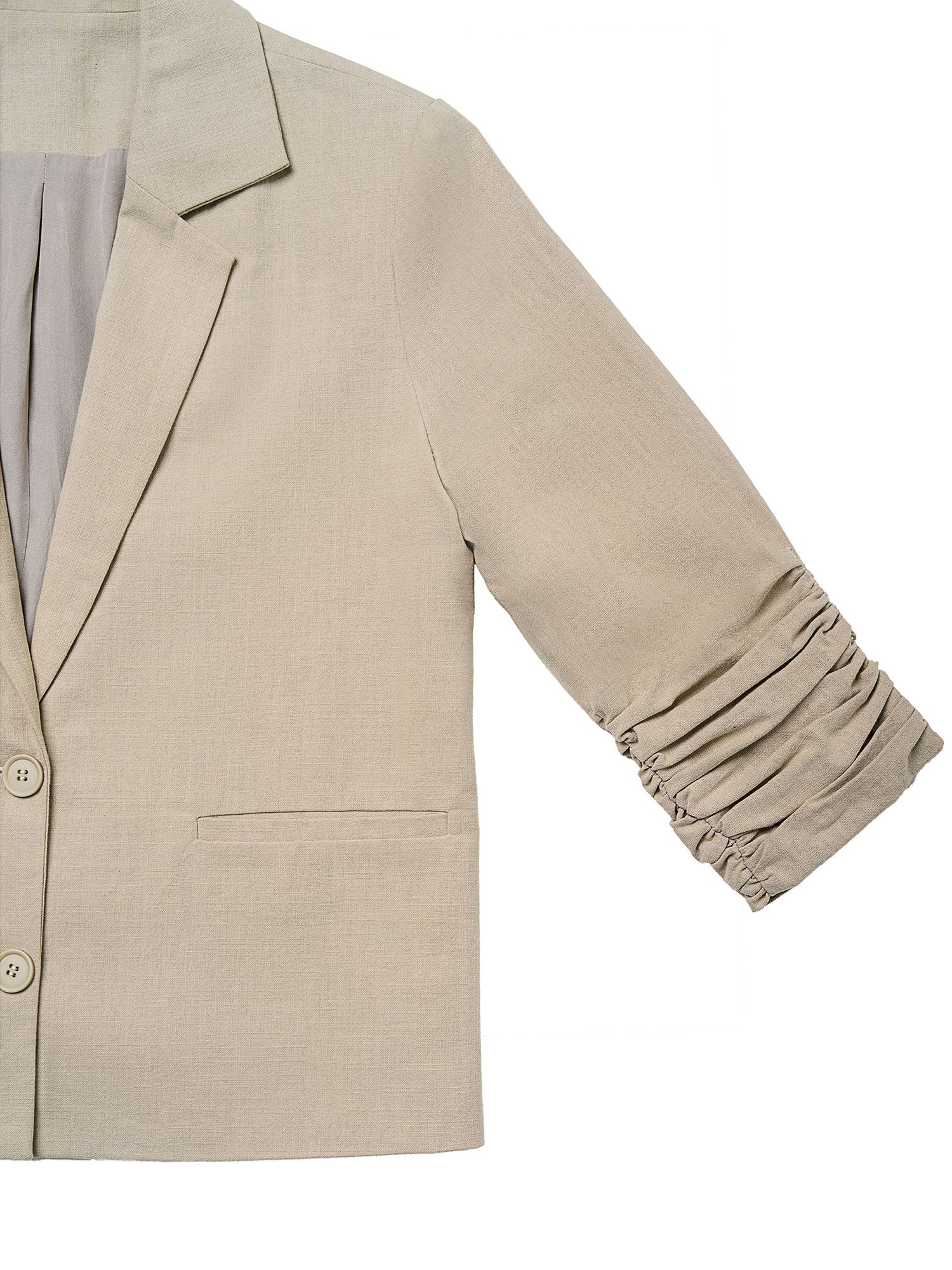 Gelasius Ruched Sleeve Blazer