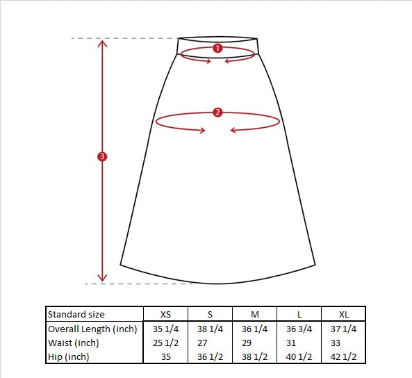 Luca Draped Skirt Size Guide