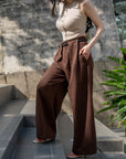 Pleated Wide-Leg Pants