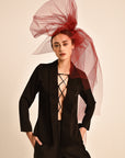 Maelle Long Sleeve Lace Up Blouse