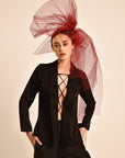 Maelle Long Sleeve Lace Up Blouse