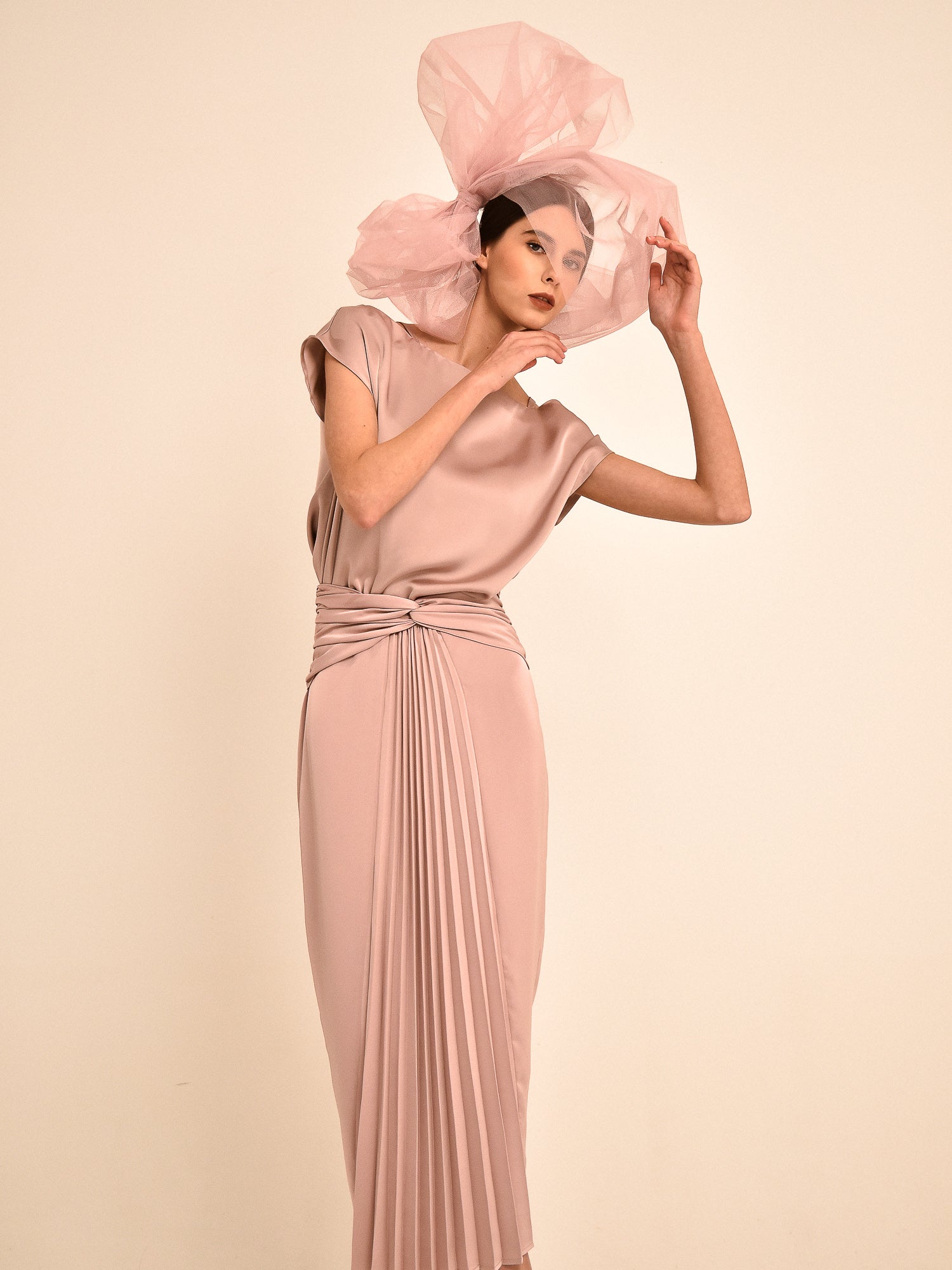 Yevette Drape Twist Midi Skirt