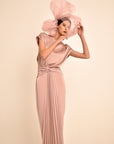 Yevette Drape Twist Midi Skirt