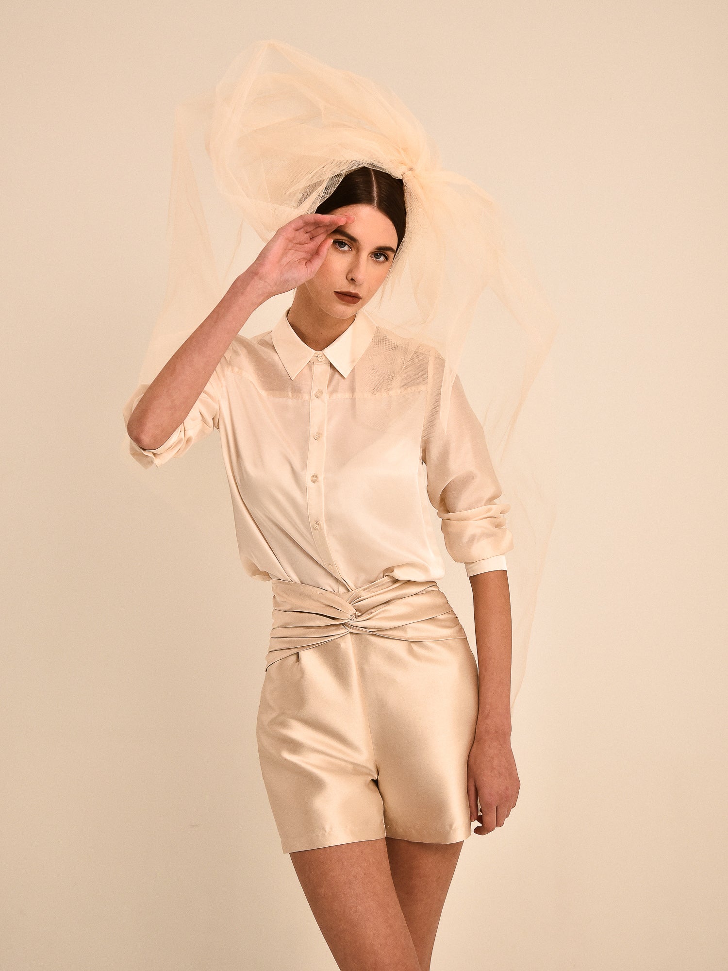 Marcelia Draped Twist Shorts