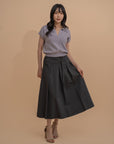 Belted Pleated Skirt