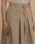 Belted Pleated Skirt