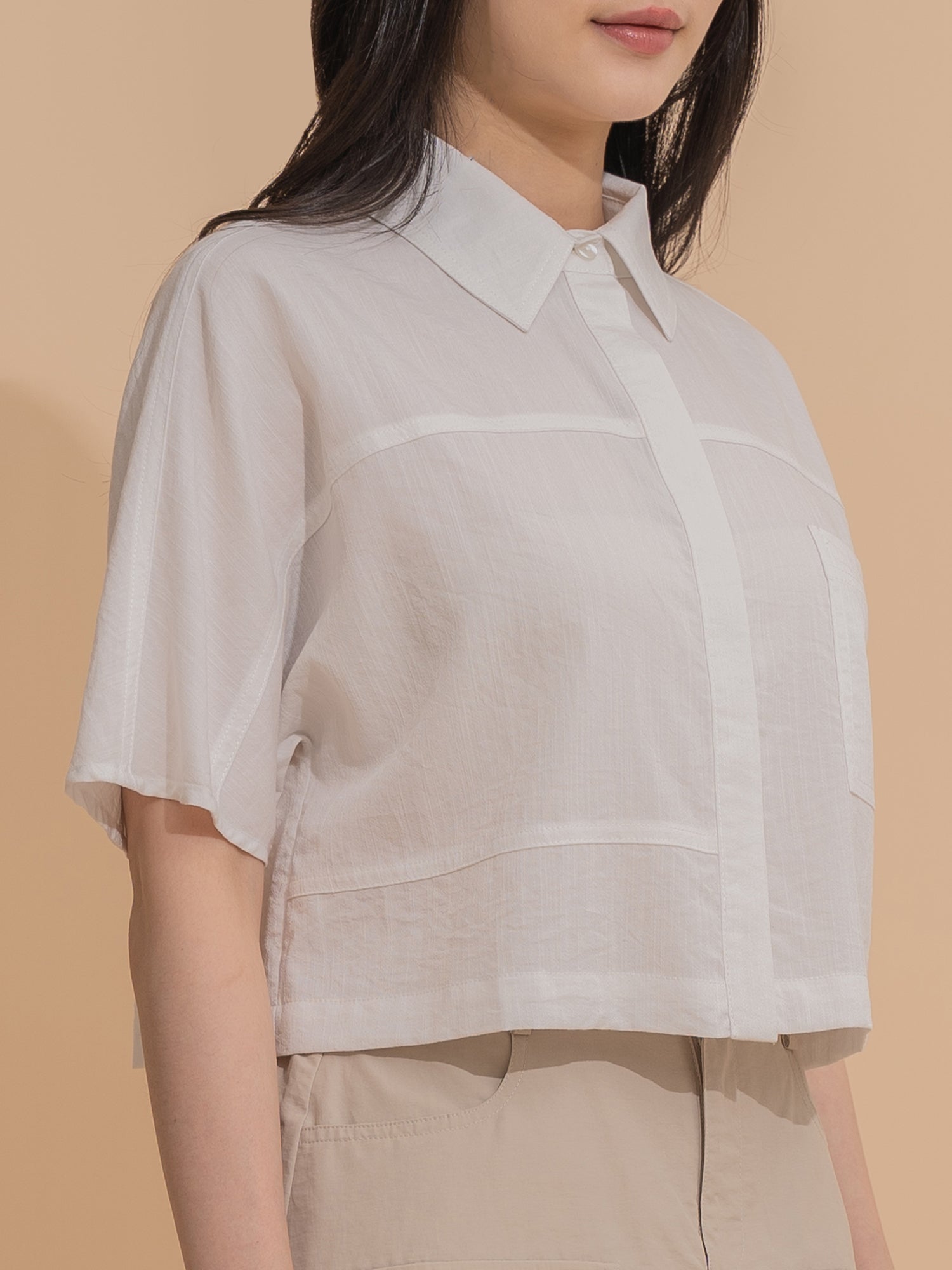 Boxy Button-Front Shirt