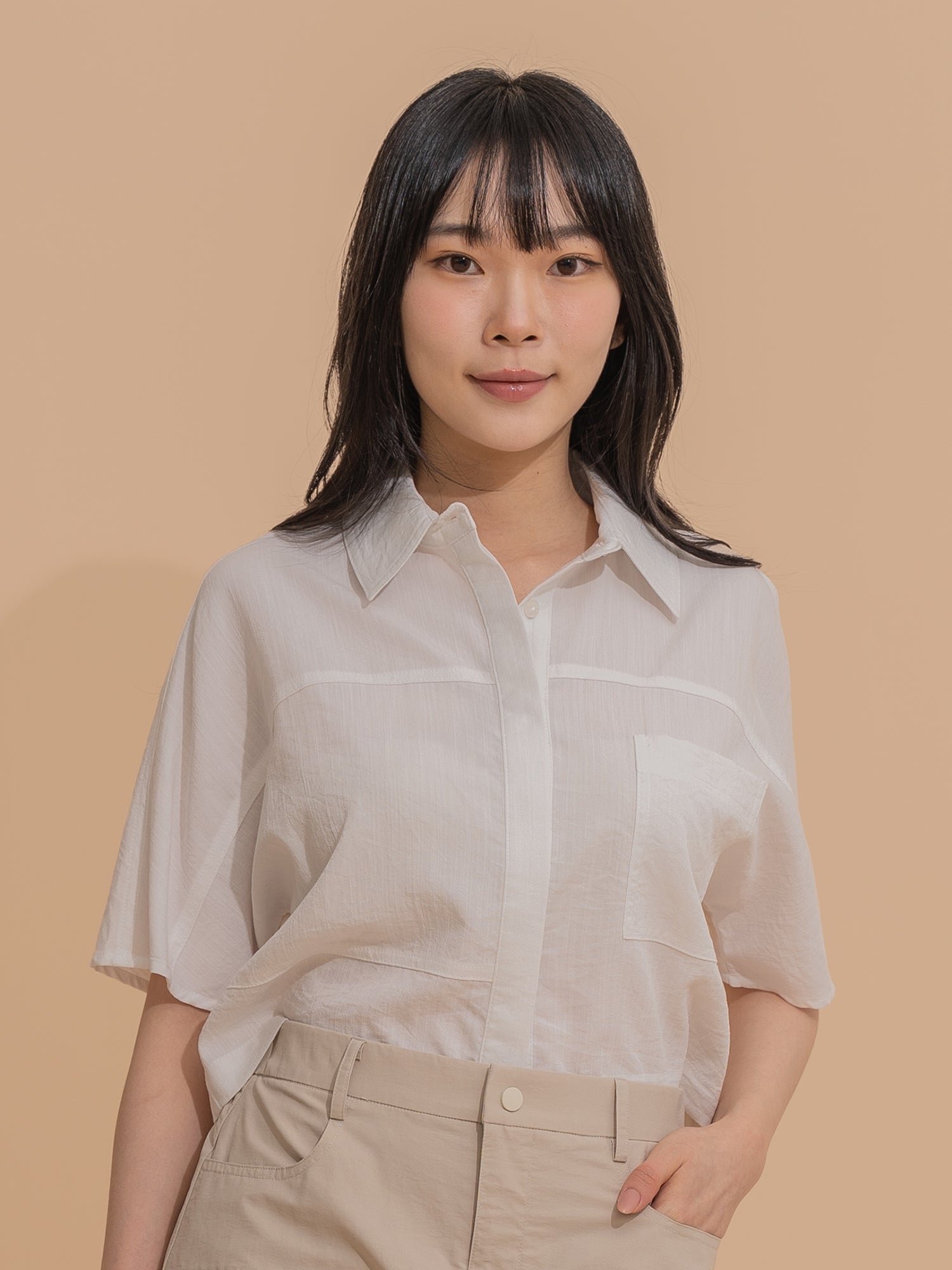 Boxy Button-Front Shirt