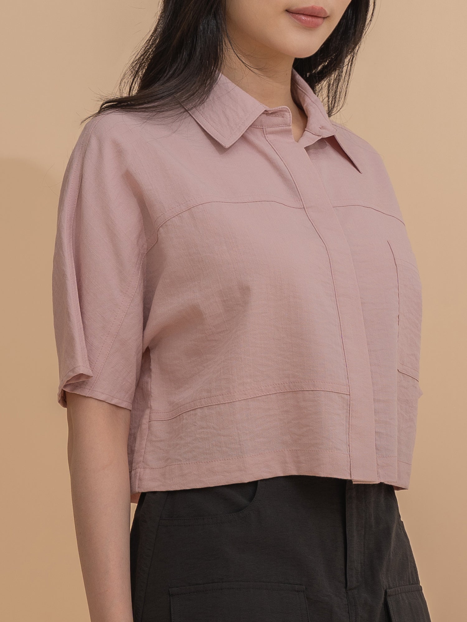 Boxy Button-Front Shirt
