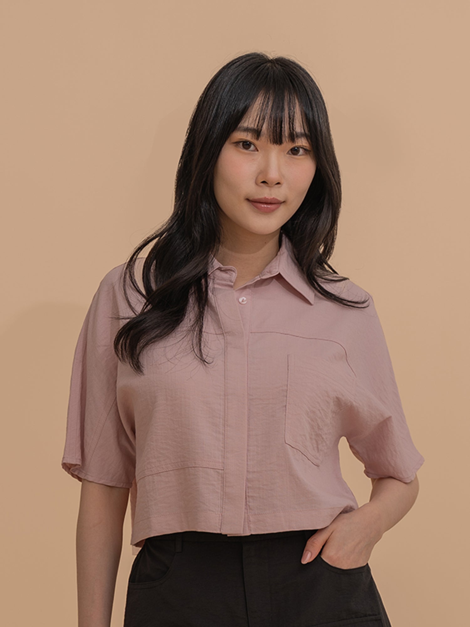 Boxy Button-Front Shirt