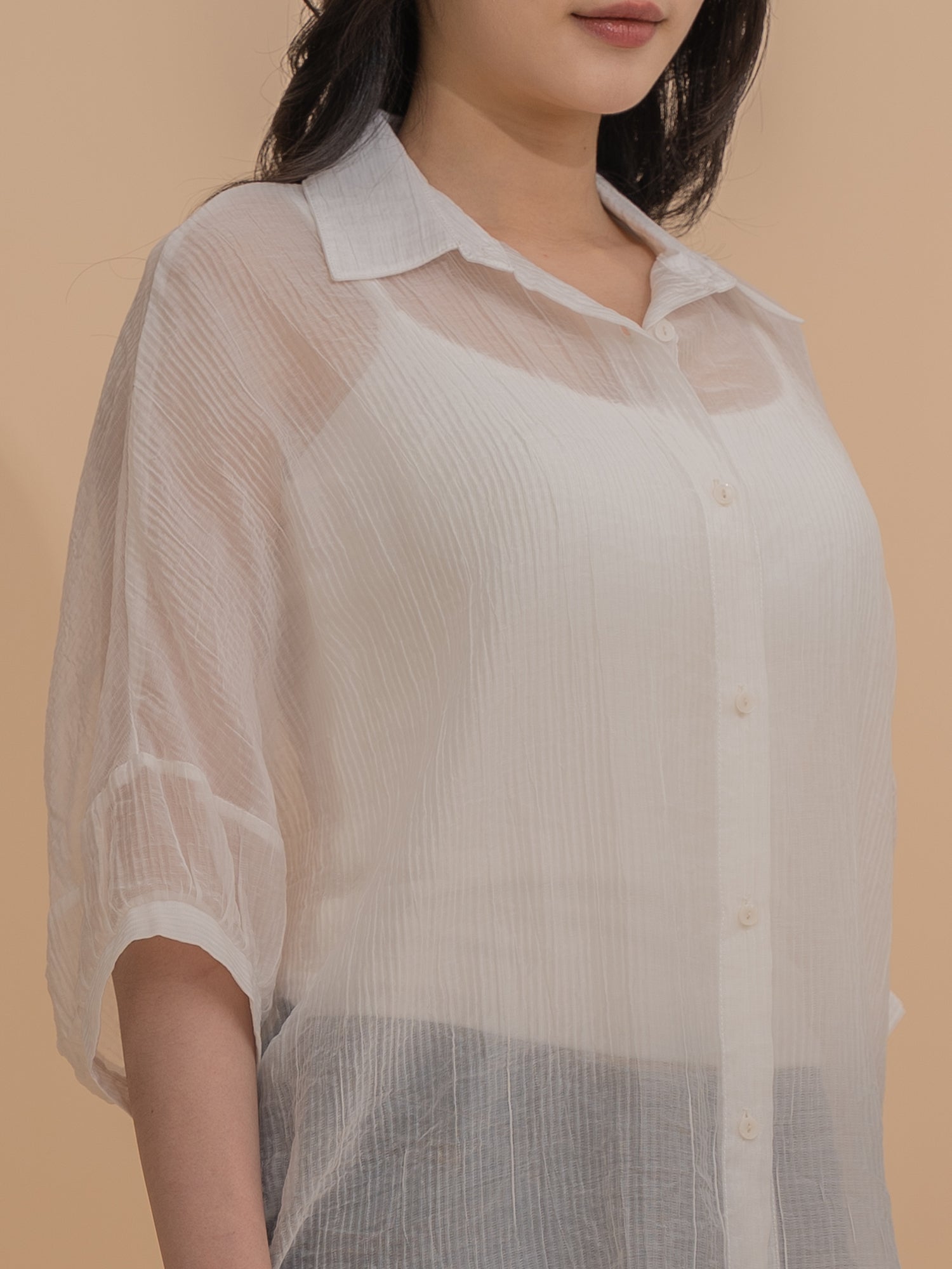 Button-Up Crinkled Shirt