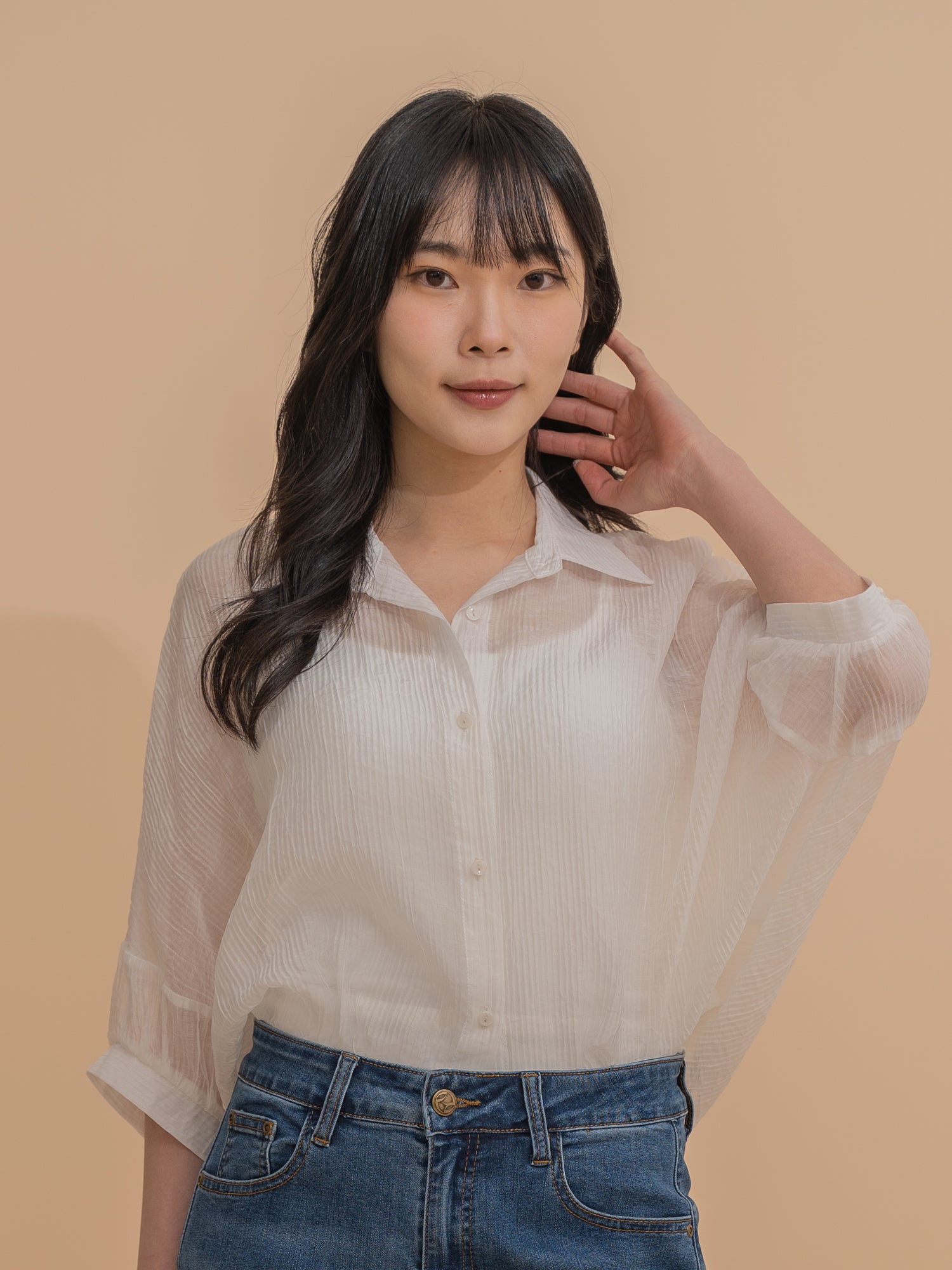 Button-Up Crinkled Shirt
