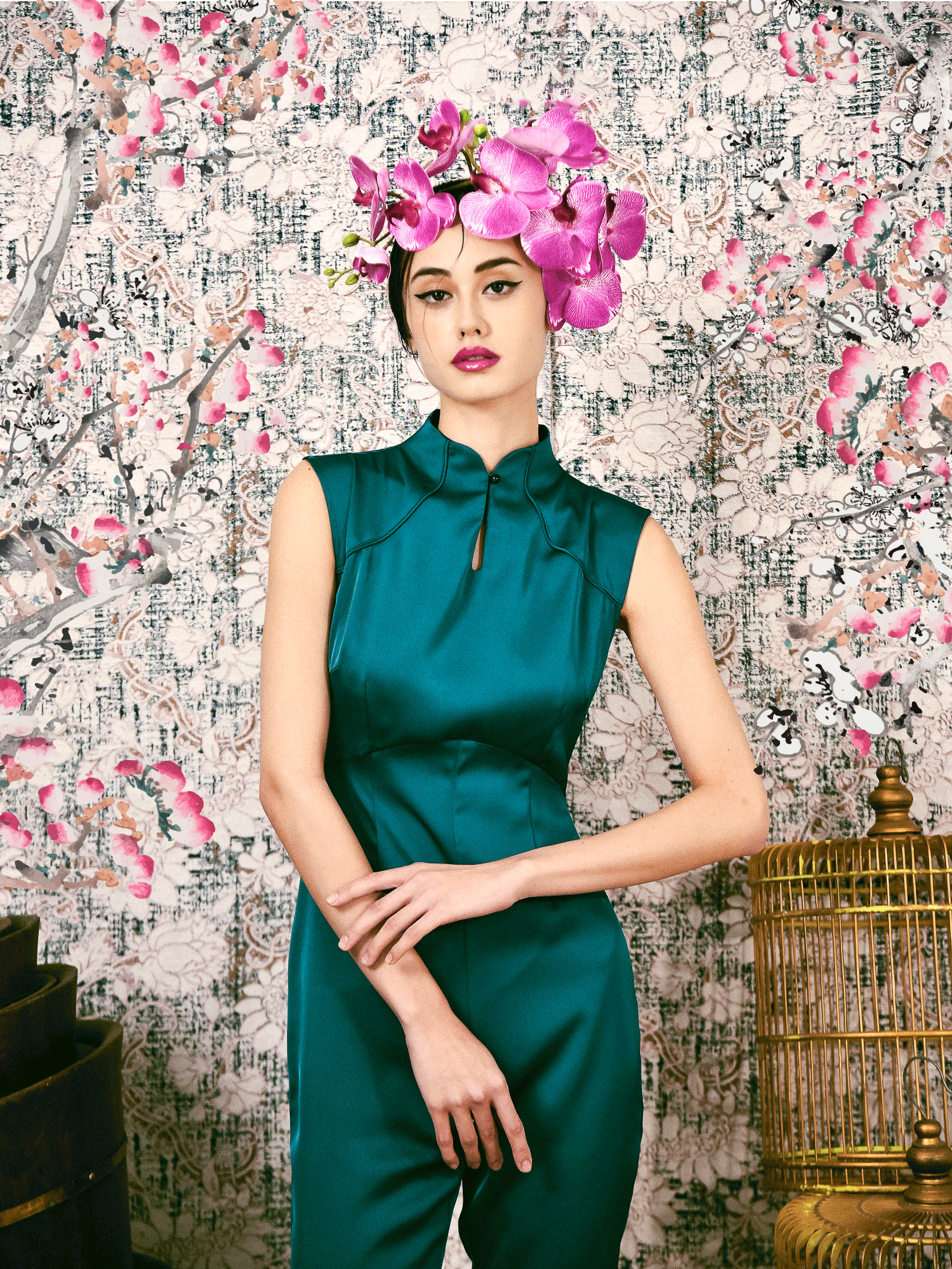 Joy Mandarin Collar Sleeveless Jumpsuit
