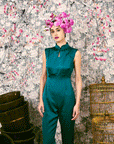 Joy Mandarin Collar Sleeveless Jumpsuit