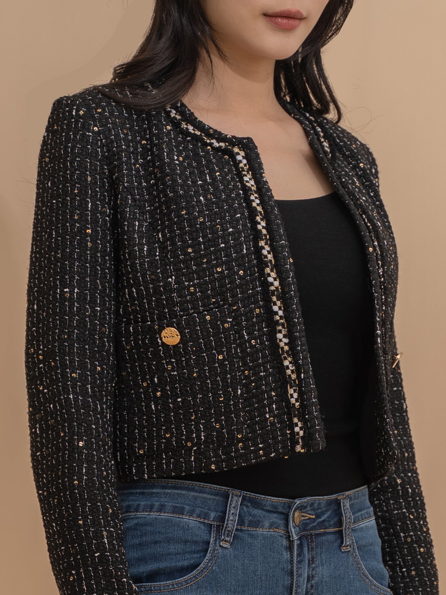 Chic Edge Tweed Jacket