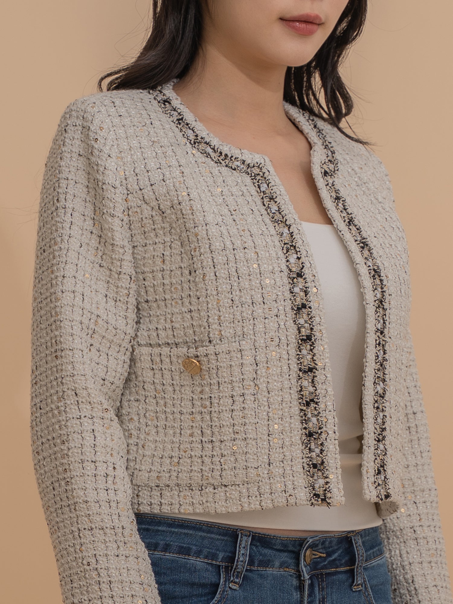 Chic Edge Tweed Jacket