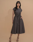 Cinched-Waist Belted Dress