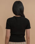 Cable Knit Short Sleeve Top