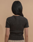 Cable Knit Short Sleeve Top