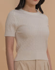 Cable Knit Short Sleeve Top