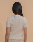 Cable Knit Short Sleeve Top