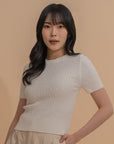 Cable Knit Short Sleeve Top