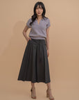 Collar Yarn Knit Drop Shoulder Top