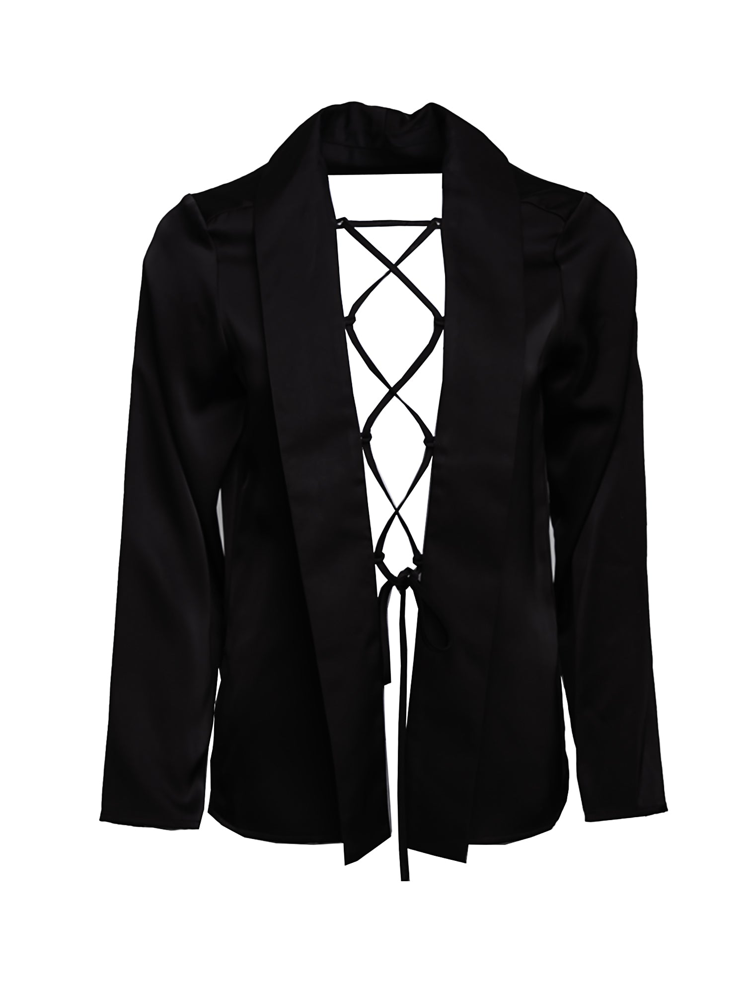 Maelle Long Sleeve Lace Up Blouse