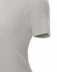 Cable Knit Short Sleeve Top