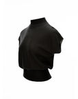 Mock Neck Cap Sleeve Knit Top