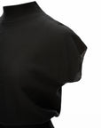 Mock Neck Cap Sleeve Knit Top