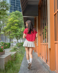 Textured Short-Sleeve Button-Up