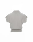 Mock Neck Cap Sleeve Knit Top