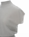 Mock Neck Cap Sleeve Knit Top