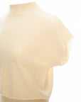 Mock Neck Cap Sleeve Knit Top