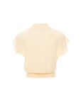 Mock Neck Cap Sleeve Knit Top