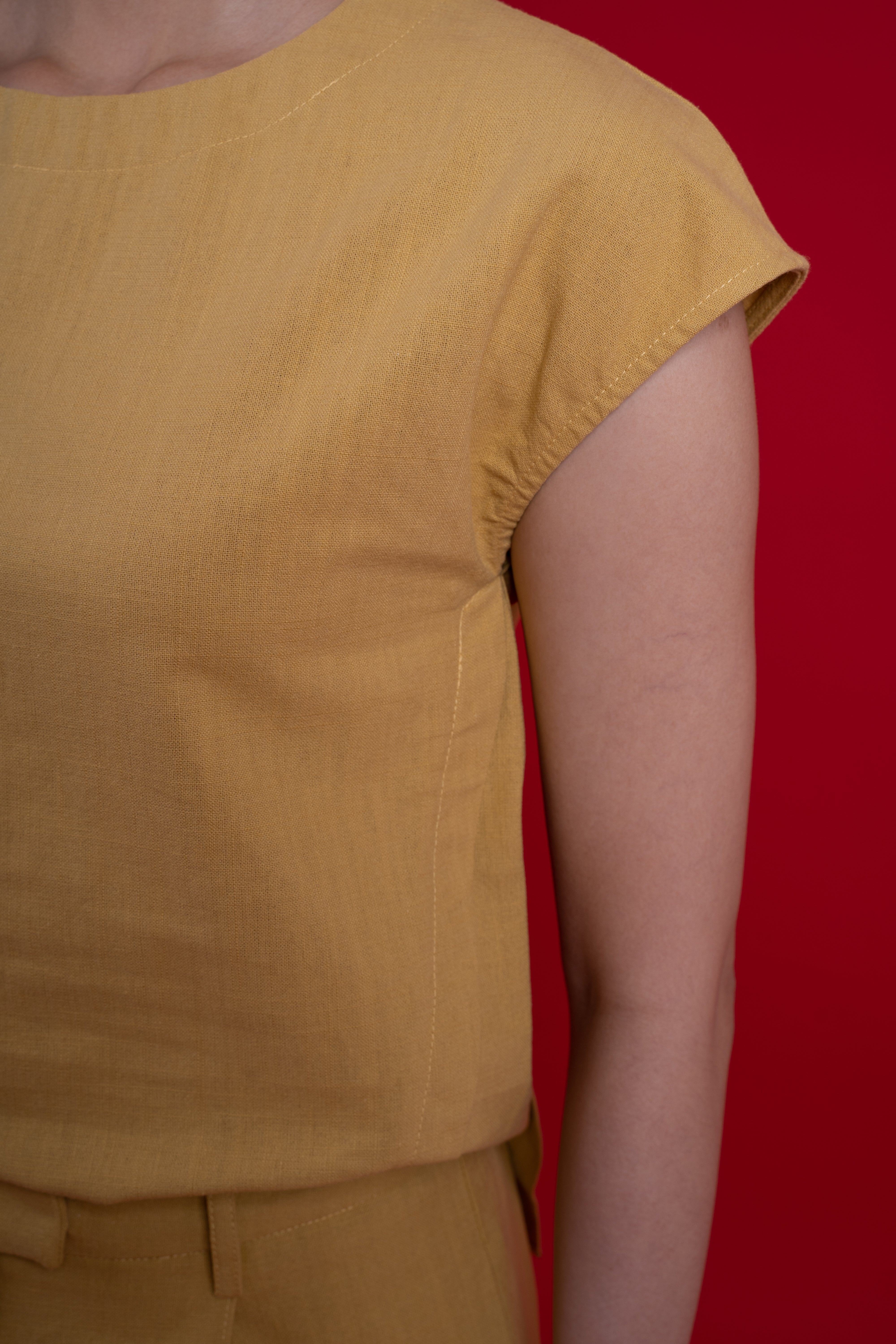 Alexa Ramie Box-Cut Top